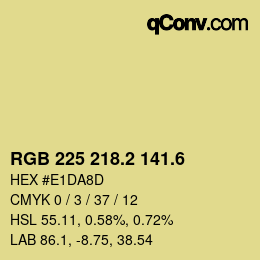 カラーコード: RGB 225 218.2 141.6 | qconv.com