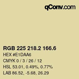カラーコード: RGB 225 218.2 166.6 | qconv.com