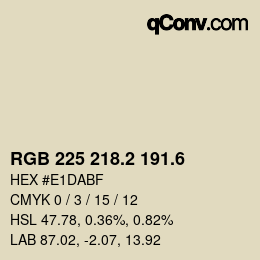 カラーコード: RGB 225 218.2 191.6 | qconv.com