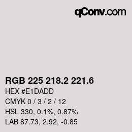 カラーコード: RGB 225 218.2 221.6 | qconv.com