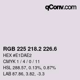 カラーコード: RGB 225 218.2 226.6 | qconv.com