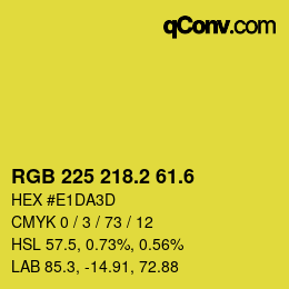 カラーコード: RGB 225 218.2 61.6 | qconv.com