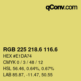 カラーコード: RGB 225 218.6 116.6 | qconv.com