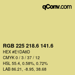 カラーコード: RGB 225 218.6 141.6 | qconv.com
