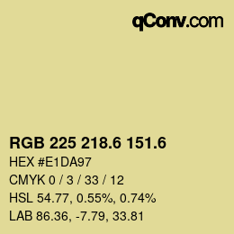 カラーコード: RGB 225 218.6 151.6 | qconv.com