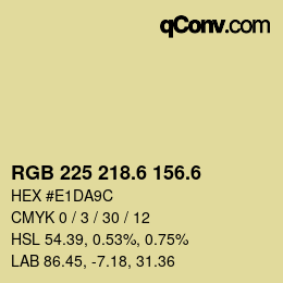 カラーコード: RGB 225 218.6 156.6 | qconv.com