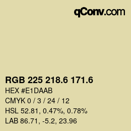 カラーコード: RGB 225 218.6 171.6 | qconv.com