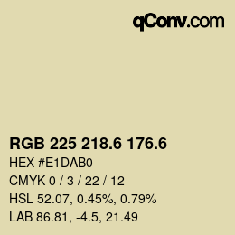 カラーコード: RGB 225 218.6 176.6 | qconv.com