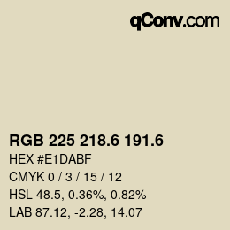 カラーコード: RGB 225 218.6 191.6 | qconv.com