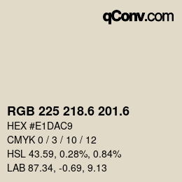 カラーコード: RGB 225 218.6 201.6 | qconv.com