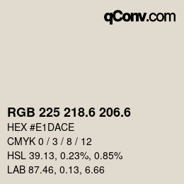 カラーコード: RGB 225 218.6 206.6 | qconv.com