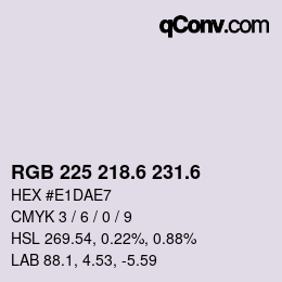 カラーコード: RGB 225 218.6 231.6 | qconv.com