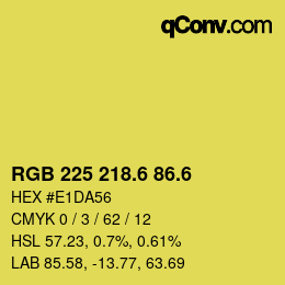 カラーコード: RGB 225 218.6 86.6 | qconv.com