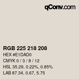 Code couleur: RGB 225 218 208 | qconv.com