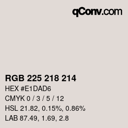 カラーコード: RGB 225 218 214 | qconv.com