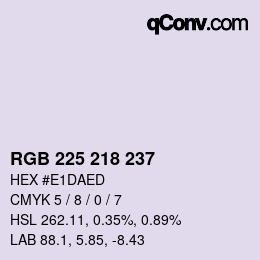 Color code: RGB 225 218 237 | qconv.com
