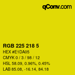 Color code: RGB 225 218 5 | qconv.com