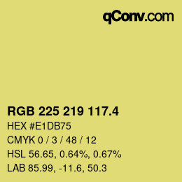 カラーコード: RGB 225 219 117.4 | qconv.com