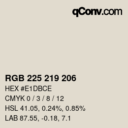 Code couleur: RGB 225 219 206 | qconv.com