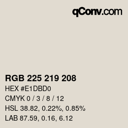 カラーコード: RGB 225 219 208 | qconv.com