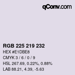 Farbcode: RGB 225 219 232 | qconv.com
