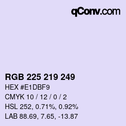 Color code: RGB 225 219 249 | qconv.com