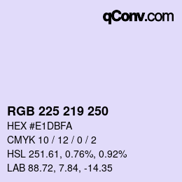 Color code: RGB 225 219 250 | qconv.com