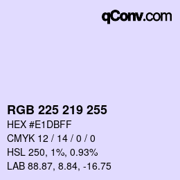 Color code: RGB 225 219 255 | qconv.com
