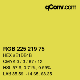 Color code: RGB 225 219 75 | qconv.com