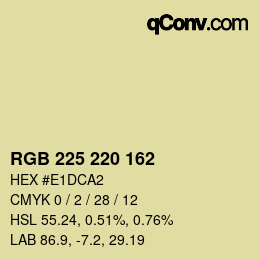 カラーコード: RGB 225 220 162 | qconv.com