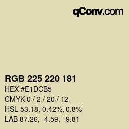 Color code: RGB 225 220 181 | qconv.com