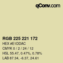 Color code: RGB 225 221 172 | qconv.com
