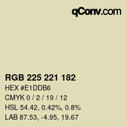 カラーコード: RGB 225 221 182 | qconv.com