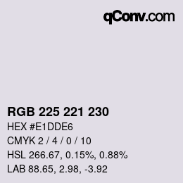 Color code: RGB 225 221 230 | qconv.com