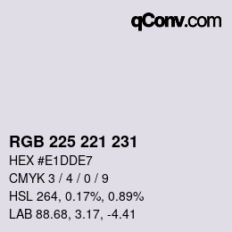 カラーコード: RGB 225 221 231 | qconv.com