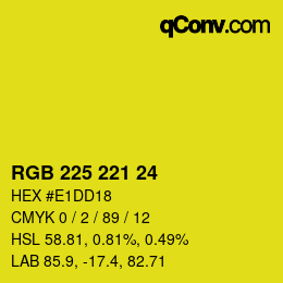 Color code: RGB 225 221 24 | qconv.com