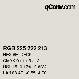 カラーコード: RGB 225 222 213 | qconv.com