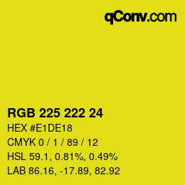 Color code: RGB 225 222 24 | qconv.com