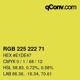 Color code: RGB 225 222 71 | qconv.com