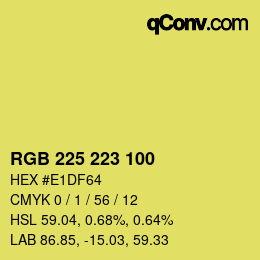 Color code: RGB 225 223 100 | qconv.com