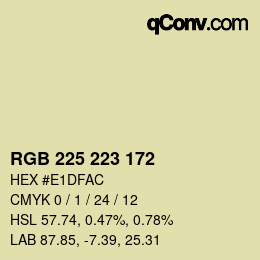 Color code: RGB 225 223 172 | qconv.com