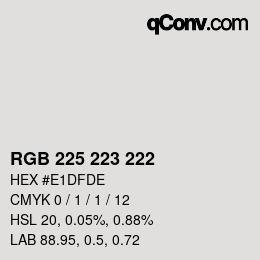 Código de color: RGB 225 223 222 | qconv.com