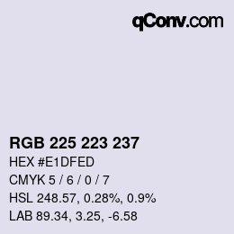 Código de color: RGB 225 223 237 | qconv.com