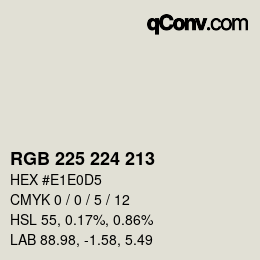 カラーコード: RGB 225 224 213 | qconv.com