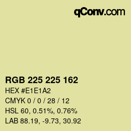 Farbcode: RGB 225 225 162 | qconv.com