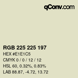 Color code: RGB 225 225 197 | qconv.com