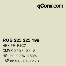 Color code: RGB 225 225 199 | qconv.com