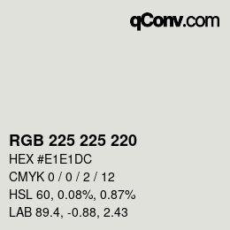 Color code: RGB 225 225 220 | qconv.com