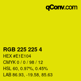 Color code: RGB 225 225 4 | qconv.com