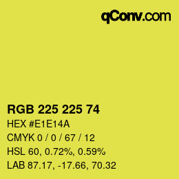 Color code: RGB 225 225 74 | qconv.com